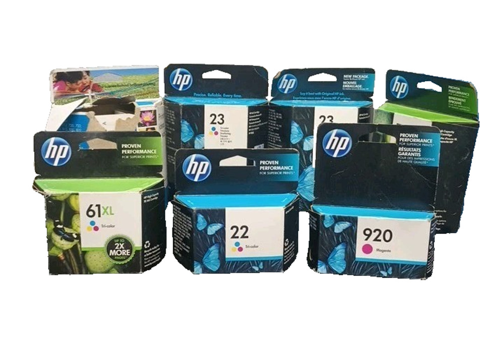 Lot 7 Genuine HP Ink Cartridges 61XL 22 23 920 New Sealed Expired OEM Genuine
